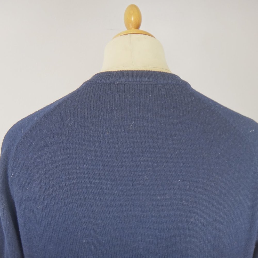 JAEGER SPORTSMAN Jumper Sweater Pullover Mens Medium Navy Vintage Classic - Picture 5 of 7